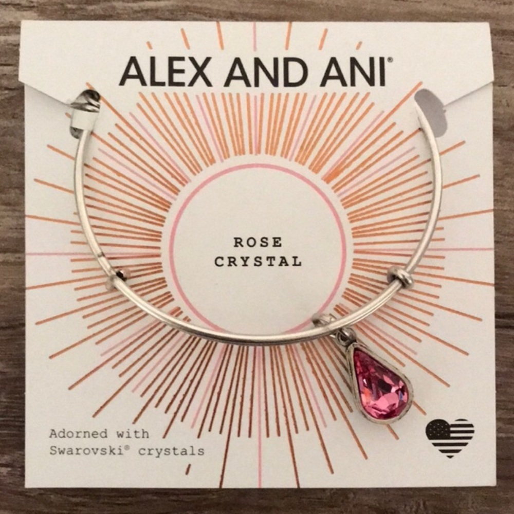 Alex and Ani Rose Crystal Silver Bracelet
